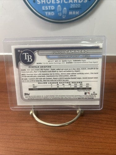 Cheap Sneaks Footwear/Sports Cards Baseball Card 2024 BOWMAN #20 JUNIOR CAMINERO TAMPA BAY RAYS RC