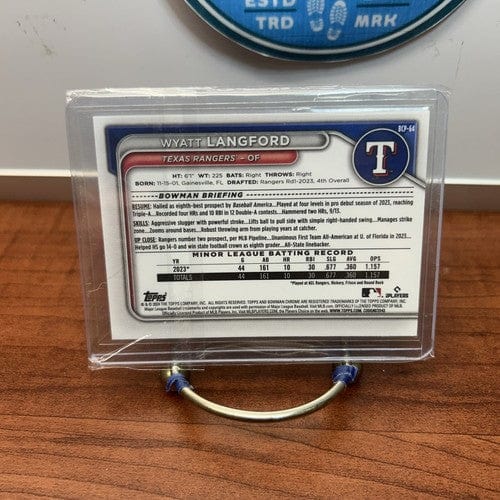 Cheap Sneaks Footwear/Sports Cards Baseball Card 2024 Bowman Base Chrome #BCP-64 Wyatt Langford Texas Rangers