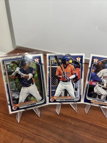 Cheap Sneaks Footwear/Sports Cards Baseball Card 2024 Bowman Base Paper 7 Card Lot Houston Astros -3 From A Set With Bo
