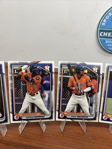Cheap Sneaks Footwear/Sports Cards Baseball Card 2024 Bowman Base Paper 9 Card Lot Houston Astros -1 From A Set With Bo