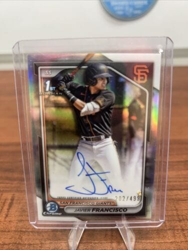 Cheap Sneaks Footwear/Sports Cards Baseball Card 2024 Bowman Chrome 1st Auto Refractor /499 Javier Francisco #CPA-JFA G