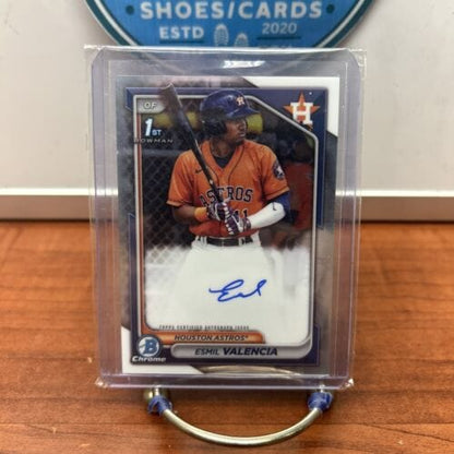Cheap Sneaks Footwear/Sports Cards Baseball Card 2024 Bowman Chrome 1st Bowman Esmil Valencia Prospect Auto #CPA-EVI As