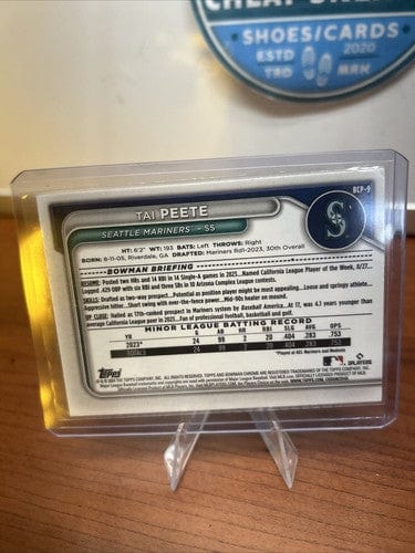 Cheap Sneaks Footwear/Sports Cards Baseball Card 2024 Bowman Chrome #BCP-9 Tai Pete (RC) - Mariners