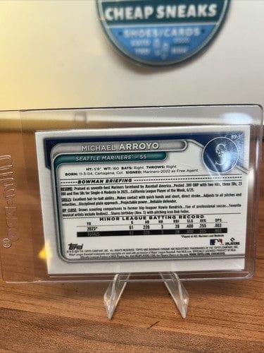 Cheap Sneaks Footwear/Sports Cards Baseball Card 2024 Bowman Chrome Michael Arroyo Chrome #BCP-97 Mariners