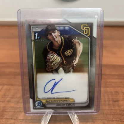 Cheap Sneaks Footwear/Sports Cards Baseball Card 2024 Bowman Chrome Prospect 1st Auto Adler Cecil #CPA-CA San Diego Pad