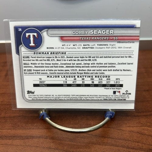 Cheap Sneaks Footwear/Sports Cards Baseball Card 2024 Bowman Corey Seager #24 Texas Rangers