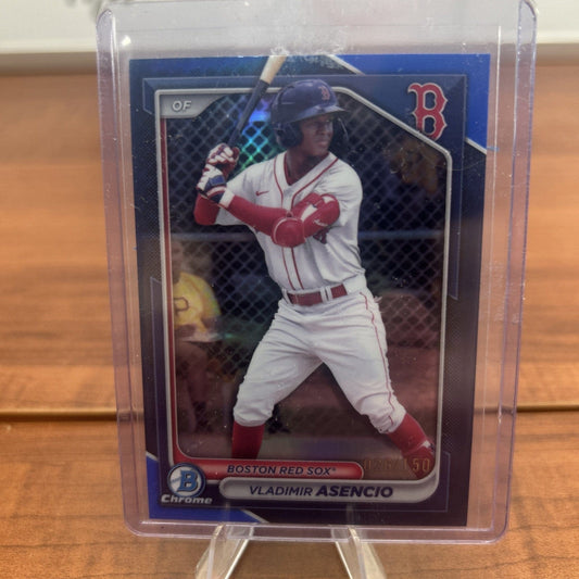 Cheap Sneaks Footwear/Sports Cards Baseball Card 2024 Bowman Draft Chrome VLADIMIR ASENCIO #BDC-149 Blue Refractor /150
