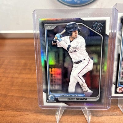 Cheap Sneaks Footwear/Sports Cards Baseball Card 2024 Bowman Draft Jared Serna Chrome Refractor Miami Marlins