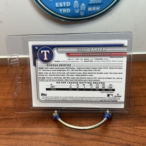 Cheap Sneaks Footwear/Sports Cards Baseball Card 2024 Bowman Evan Carter #46 Rookie RC Rangers Baseball Card