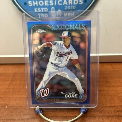 Cheap Sneaks Footwear/Sports Cards Baseball Card 2024 Topps Chrome Blue Refractor #94 Mackenzie Gore /150 Washington Na