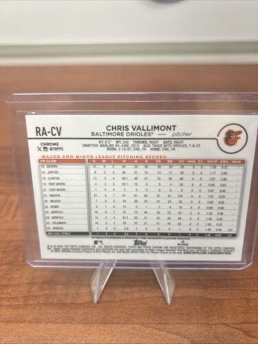 Cheap Sneaks Footwear/Sports Cards Baseball Card 2024 Topps Chrome Chris Vallimont Auto #RA-CV Purple Speckle Refractor