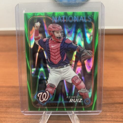 Cheap Sneaks Footwear/Sports Cards Baseball Card 2024 Topps Chrome Green Ray Wave Refractor Keibert Ruiz /99 Washington