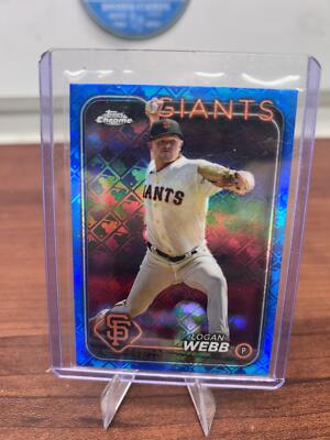 Cheap Sneaks Footwear/Sports Cards Baseball Card 2024 Topps Chrome Logofractor Edition #168 Logan Webb Blue MLB Refract