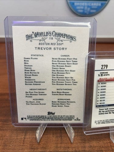 Cheap Sneaks Footwear/Sports Cards Baseball Card 2024 Topps Chrome Trevor Story #279 Blue Refractor $131/150 Boston Red