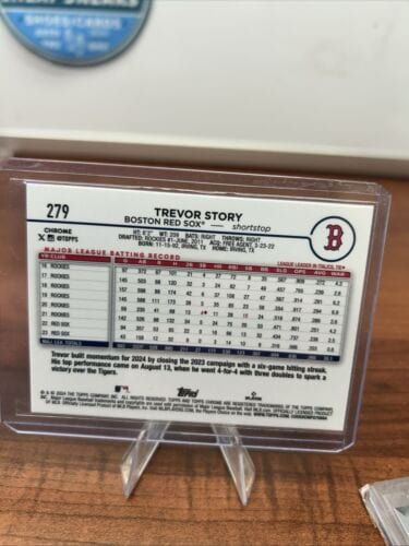 Cheap Sneaks Footwear/Sports Cards Baseball Card 2024 Topps Chrome Trevor Story #279 Blue Refractor $131/150 Boston Red