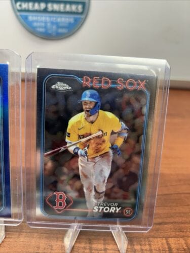 Cheap Sneaks Footwear/Sports Cards Baseball Card 2024 Topps Chrome Trevor Story #279 Blue Refractor $131/150 Boston Red