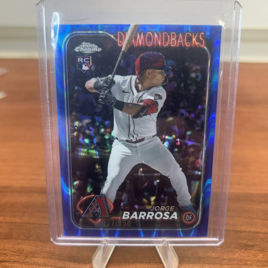 Cheap Sneaks Footwear/Sports Cards Baseball Card 2024 Topps Chrome Update Jorge Barrosa Blue Wave Refractor RC /150 DIA