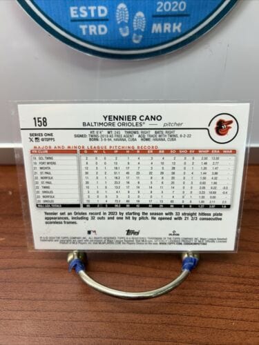 Cheap Sneaks Footwear/Sports Cards Baseball Card 2024 Topps Series 1 #158 Yennier Cano Baltimore Orioles Baseball Card