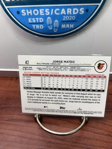 Cheap Sneaks Footwear/Sports Cards Baseball Card 2024 Topps Series 1 Jorge Mateo Baltimore Orioles #42