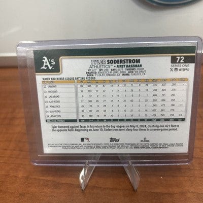 Cheap Sneaks Footwear/Sports Cards Baseball Card 2025 Topps Series 1 - #72 Tyler Soderstrom (RC)
