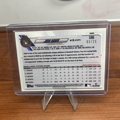 Cheap Sneaks Footwear/Sports Cards Baseball Card 3/25 Josh Hader 2021 Topps Chrome Sapphire Orange Refractor #596 Brewe