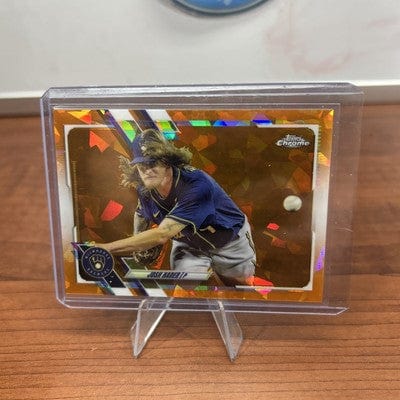Cheap Sneaks Footwear/Sports Cards Baseball Card 3/25 Josh Hader 2021 Topps Chrome Sapphire Orange Refractor #596 Brewe