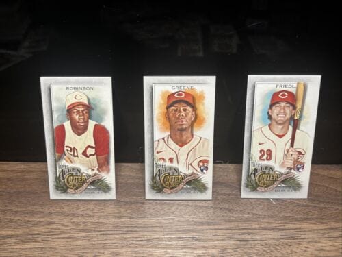 Cheap Sneaks Footwear/Sports Cards Baseball Card 3 Mini Allen Ginter 2022 Cards Cincinnati Reds Frankie Robinson, Green