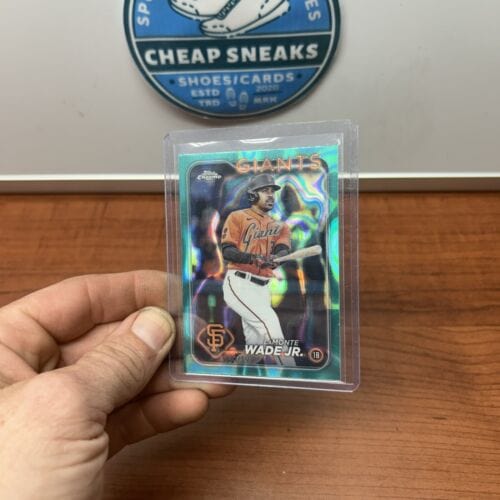 Cheap Sneaks Footwear/Sports Cards Baseball Card 50/199 LAMONTE WADE JR 2024 TOPPS CHROME AQUA REFRACTOR Card #222 SF G