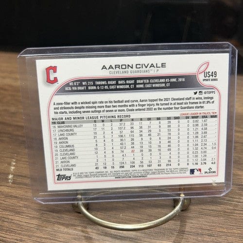 Cheap Sneaks Footwear/Sports Cards Baseball Card Aaron  Civale 2022 Topps Update Series Cleveland Guardians Baseball Ca