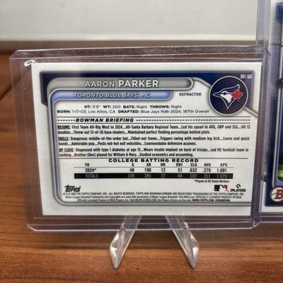 Cheap Sneaks Footwear/Sports Cards Baseball Card Aaron Parker 2024 Bowman Draft Chrome 1st Refractor #BDC-160 Blue Jays