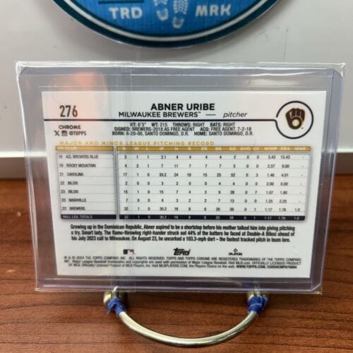Cheap Sneaks Footwear/Sports Cards Baseball Card Abner Uribe 2024 Topps Chrome Rookie Card  #276  Milwaukee Brewers