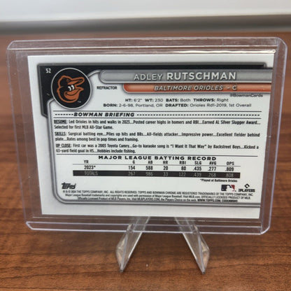 Cheap Sneaks Footwear/Sports Cards Baseball Card Adley Rutschman 2024 Bowman Chrome Silver Refractor #52 /499 Orioles