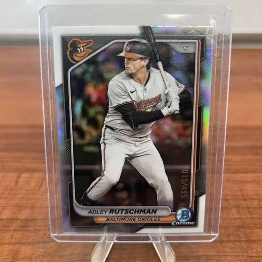 Cheap Sneaks Footwear/Sports Cards Baseball Card Adley Rutschman 2024 Bowman Chrome Silver Refractor #52 /499 Orioles