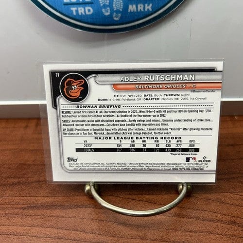 Cheap Sneaks Footwear/Sports Cards Baseball Card Adley Rutschman  2024 Bowman Prospects Base #77 Baltimore Orioles
