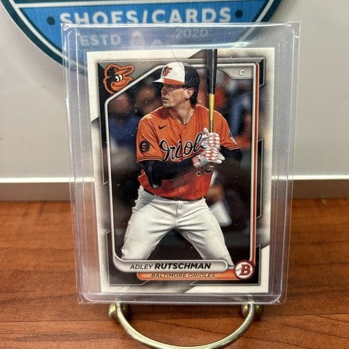 Cheap Sneaks Footwear/Sports Cards Baseball Card Adley Rutschman  2024 Bowman Prospects Base #77 Baltimore Orioles