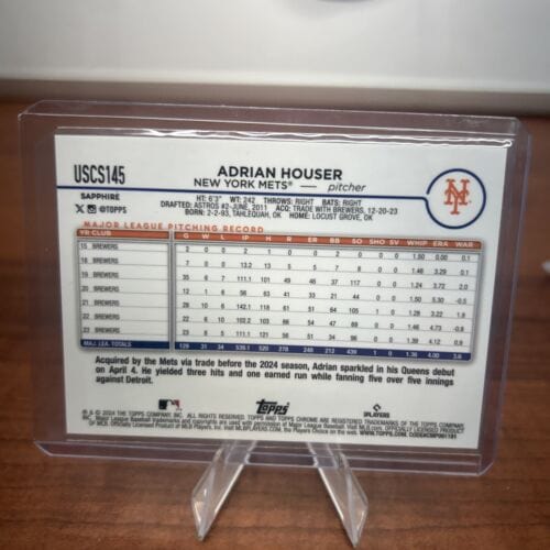Cheap Sneaks Footwear/Sports Cards Baseball Card Adrian Houser 2024 Topps Chrome Update Gold Sapphire Refractor  /50 NY