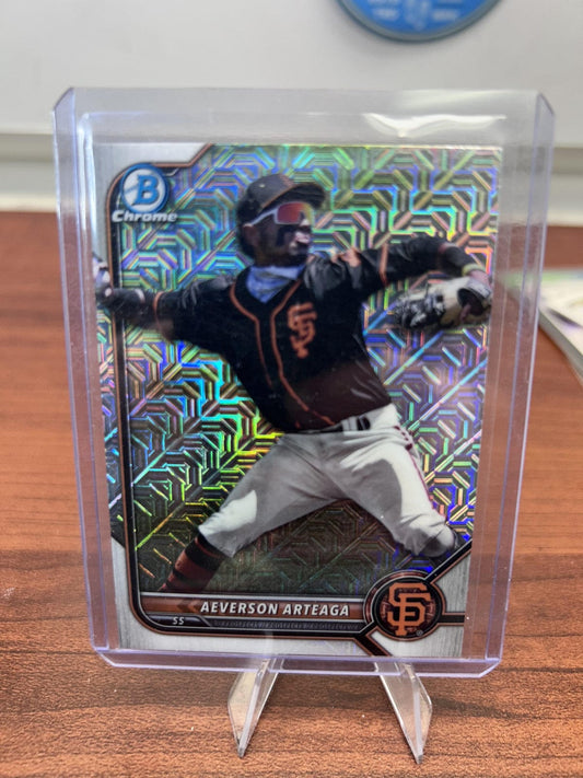 Cheap Sneaks Footwear/Sports Cards Baseball Card Aeverson Arteaga 2022 Bowman Chrome Prospects Mojo Refractor #BCP-21 G