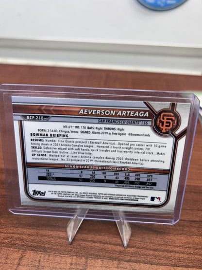 Cheap Sneaks Footwear/Sports Cards Baseball Card Aeverson Arteaga 2022 Bowman Chrome Prospects Mojo Refractor #BCP-21 G