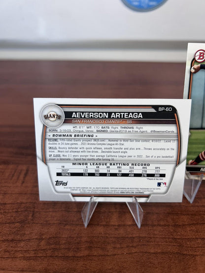 Cheap Sneaks Footwear/Sports Cards Baseball Card Aeverson Arteaga 2023 Bowman Prospects #BP-60 San Francisco Giants