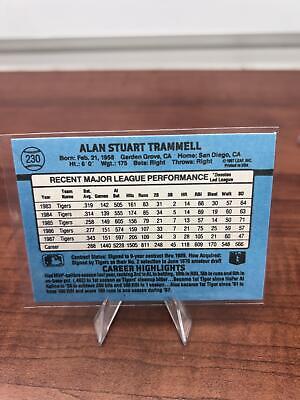 Cheap Sneaks Footwear/Sports Cards Baseball Card Alan Trammell 1988 Donruss #230 Detroit Tigers
