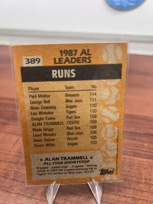Cheap Sneaks Footwear/Sports Cards Baseball Card Alan Trammell 1988 Topps #389 Detroit Tigers