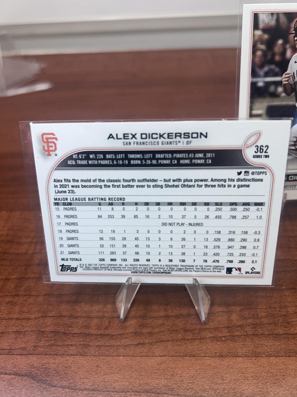 Cheap Sneaks Footwear/Sports Cards Baseball Card Alex Dickerson 2022 Topps #362 San Francisco Giants