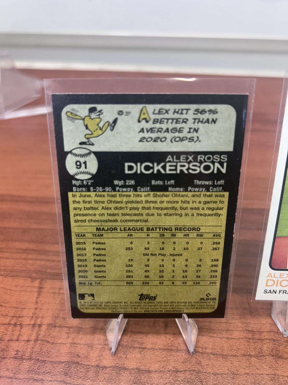 Cheap Sneaks Footwear/Sports Cards Baseball Card Alex Dickerson 2022 Topps Heritage #91 San Francisco Giants