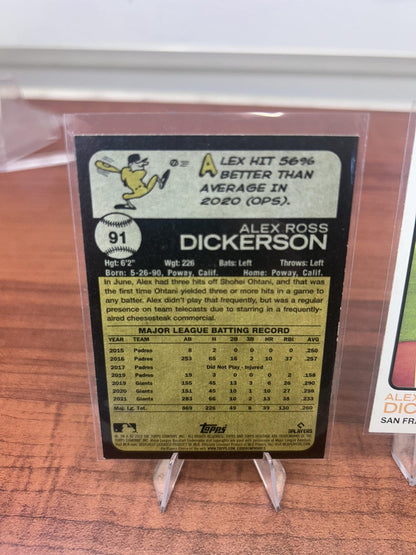 Cheap Sneaks Footwear/Sports Cards Baseball Card Alex Dickerson 2022 Topps Heritage #91 San Francisco Giants