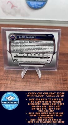 Cheap Sneaks Footwear/Sports Cards Baseball Card Alex Ramirez 2023 Bowman Chrome Chrome Prospects #BCP-211 New York Met