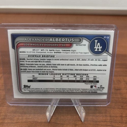 Cheap Sneaks Footwear/Sports Cards Baseball Card Alexander Albertus 2024 Bowman Chrome /499 1st Chrome Refractor #BCP-1