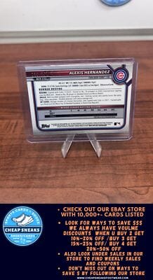 Cheap Sneaks Footwear/Sports Cards Baseball Card Alexis Hernandez 2022 Bowman Chrome Purple Shimmer Refractor #BCP-172