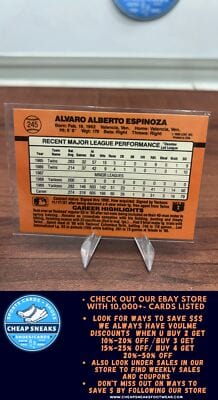 Cheap Sneaks Footwear/Sports Cards Baseball Card Alvaro Espinoza 1990 Donruss #245 New York Yankees
