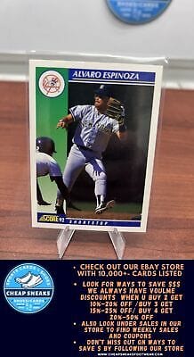 Cheap Sneaks Footwear/Sports Cards Baseball Card Alvaro Espinoza 1992 Score #41 New York Yankees