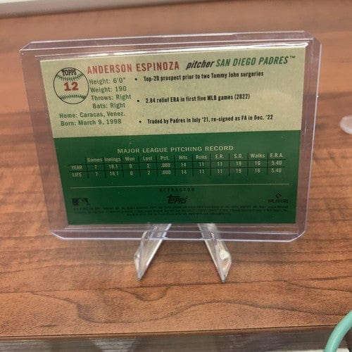 Cheap Sneaks Footwear/Sports Cards Baseball Card Anderson Espinoza (RC) 2023 Topps Chrome Platinum Anniversary - #12 Re
